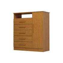 Cômoda 1 Porta 5 Gavetas 100% Mdf Madri Acp Móveis Cinamomo
