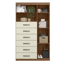 Comoda 1 porta 6 gavetas Marabá Jatobá Areia Acetinado - Santos Andirá