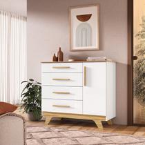 Cômoda 1 Porta e 4 Gavetas 100% Mdf Kakau Retrô Espresso Móveis