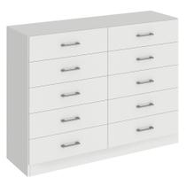 Cômoda 10 Gavetas 90cm Caribe CO902 Cor Branco - Fellicci Móveis