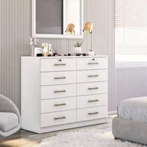 Cômoda 10 Gavetas com 2 Chave Londres Branco Cômoda 10 Gavetas com 2 Chave Londres Branco