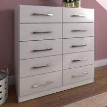 Cômoda 10 Gavetas Flórida Branco - Pnr Móveis