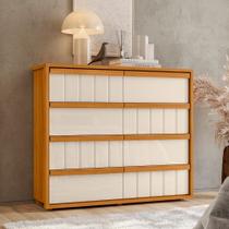 Cômoda 100% MDF Tarsila com 8 Gavetas - Cinamomo/Off White Madetec Cômoda 100% MDF Tarsila com 8 Gavetas - Cinamomo/Off White Madetec