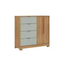 Cômoda 1177 c/1 Porta e 4 Gavetas Cedro/Salvia Carraro Cômoda 1177 c/1 Porta e 4 Gavetas Cedro/Salvia Carraro