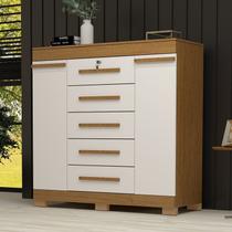 Cômoda 120cm 2 Portas 5 Gavetas 100% Mdf Coleus Espresso Móveis