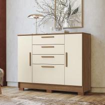 Cômoda 130,20cm 2 Pt E 4 Gv Eliot Estilo Mm Jatoba/areia
