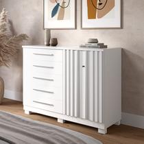 Cômoda 136cm 2 Portas e 5 Gavetas com Sapateira 100% Mdf Gérbera