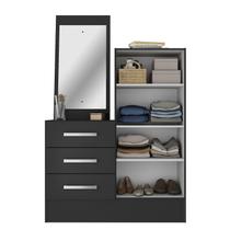 Cômoda 2 Portas 3 Gavetas com Espelho Dunas Preto