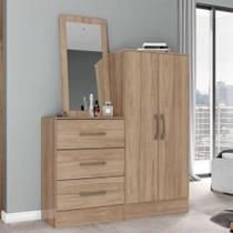 Cômoda 2 Portas 3 Gavetas Com Espelho Henn Jequitibá