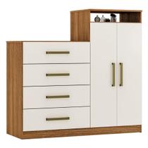 Cômoda 2 Portas 4 Gavetas Aurea Branco Demobile