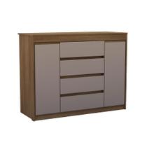 Cômoda 2 Portas 4 Gavetas Com Sapateira 123cm Uni Luciane Móveis
