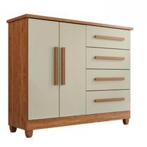 Cômoda 2 Portas 4 Gavetas Madri Plus Com Sapateira - Tudo de Móveis