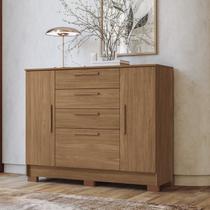 Cômoda 2 Portas 4 Gavetas Pinhais 105cm x 130,2cm x 42 cm Marrom/Jatobá