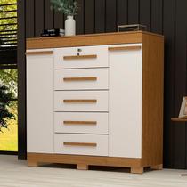 Cômoda 2 Portas 5 Gavetas 100% MDF 120cm Coleus Espresso Móveis Bege/Cinamomo/Off White Cômoda 2 Portas 5 Gavetas 100% MDF 120cm Coleus Espresso Móveis Bege/Cinamomo/Off White