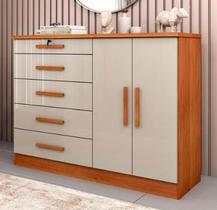 Cômoda 2 Portas 5 Gavetas Istambul - Tcil Móveis - Cinamomo/Off White