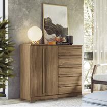 Cômoda 2 Portas 5 Gavetas Málaga Gold com Pés Marrom/Jatobá Cômoda 2 Portas 5 Gavetas Málaga Gold com Pés Marrom/Jatobá