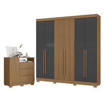 Cômoda 2014143 Atacama e Guarda Roupa Casal 2030230 Atacama Grafite - Aramóveis