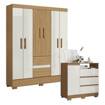 Cômoda 2014143 e Guarda Roupa Casal Coimbra 2005138 Atacama Off White - Aramóveis Cômoda 2014143 e Guarda Roupa Casal Coimbra 2005138 Atacama Off White - Aramóveis