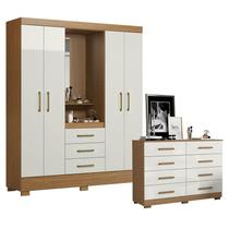 Cômoda 2014148 e Guarda Roupa Solteiro Paris 2045150 Atacama Off White - Aramóveis Cômoda 2014148 e Guarda Roupa Solteiro Paris 2045150 Atacama Off White - Aramóveis