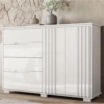 Comoda 2pts 4gav Texas Branco c/pés Cod: 683.007