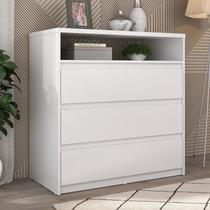 Cômoda 3 Gavetas 1 Nicho 100% MDF Gales Branco