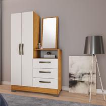 Cômoda 3 Gavetas 2 Portas com Pés e Espelho NT5165 Notável Móveis