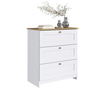 Cômoda 3 Gavetas 80cm CM4300 Branco/Ipê - Decibal