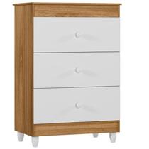 Comoda 3 Gavetas 93cm 4100 Nature Branco PLLA Comoda 3 Gavetas 93cm 4100 Nature Branco PLLA