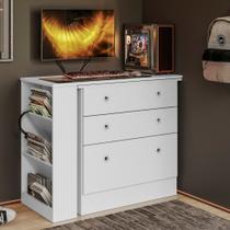 Cômoda 3 Gavetas com Mesa Escritório Giratória Gamer Qmovi Cômoda 3 Gavetas com Mesa Escritório Giratória Gamer Qmovi