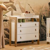 Cômoda 3 Gavetas com Nicho Fantasia Branco Cômoda 3 Gavetas com Nicho Fantasia Branco