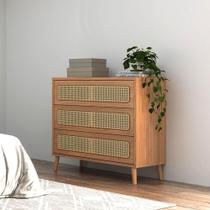 Cômoda 3 Gavetas com palha 105cm MDF Dalla Costa Casa Lar