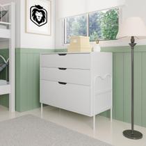 Cômoda 3 Gavetas Cor Marrom Preto/Nature Oasis Estilo Retrô