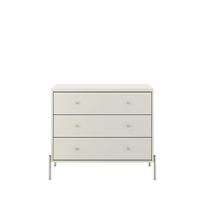 Cômoda 3 Gavetas Jasper 94 cm - Off White Fosco c/ Champanhe