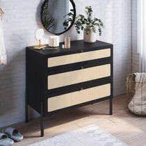 Cômoda 3 Gavetas Palhinha Pé Madeira Oslo Cômoda 3 Gavetas Palhinha Pé Madeira Oslo