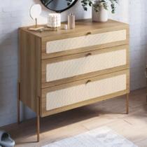 Cômoda 3 Gavetas Palhinha Pé Madeira Oslo Artesano Cômoda 3 Gavetas Palhinha Pé Madeira Oslo Artesano