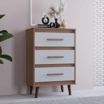 Cômoda 3 Gavetas Pequena Mila para Quartos e Closets - Savana/Off-White Cômoda 3 Gavetas Pequena Mila para Quartos e Closets - Savana/Off-White