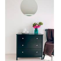 Cômoda 3 Gavetas Preta 76x40x73 cm Ditália