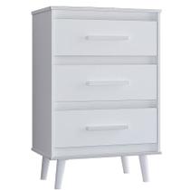 Comoda 3 Gavetasavetas 61 Cm Mila Branco Mobbs Comoda 3 Gavetasavetas 61 Cm Mila Branco Mobbs