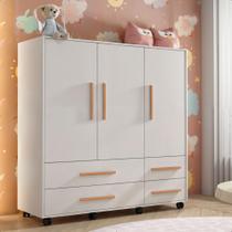 Cômoda 3 Portas 4 Gavetas Seth Branca Caemmun Cômoda 3 Portas 4 Gavetas Seth Branca Caemmun