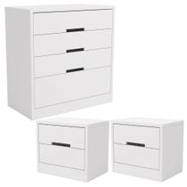 Comoda 4 Gavetas 02 Mesas De Cabeceira 2 Gavetas S82224 Kappesberg Branco Comoda 4 Gavetas 02 Mesas De Cabeceira 2 Gavetas S82224 Kappesberg Branco