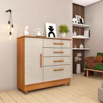 Cômoda 4 Gavetas 1 Sapateira Cinamomo / Off White Chicago TCIL Cômoda 4 Gavetas 1 Sapateira Cinamomo / Off White Chicago TCIL