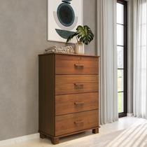 Cômoda 4 Gavetas 100% Madeira Maciça Bronze Marrom/Castanho Cômoda 4 Gavetas 100% Madeira Maciça Bronze Marrom/Castanho