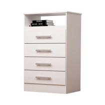 Comoda 4 gavetas 100% MDF Jéssica ACP Móveis Branco Comoda 4 gavetas 100% MDF Jéssica ACP Móveis Branco