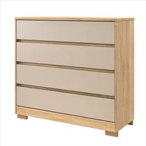 Cômoda 4 Gavetas 100% MDF Miray Hanover com Fendi - Robel