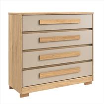 Cômoda 4 Gavetas 100% MDF Miray Hanover Fendi Com Puxador - Robel