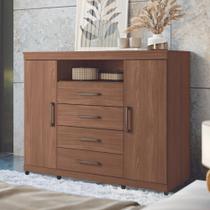 Cômoda 4 Gavetas 2 Portas com Rodizio Havana Master Santos Andira Cômoda 4 Gavetas 2 Portas com Rodizio Havana Master Santos Andira