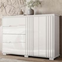 Cômoda 4 Gavetas 2 Portas Ripado Texas Moval - 3 Cores.