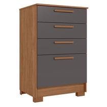 Comoda 4 gavetas Aruba Jatobá Grafite Acetinado - Santos Andirá