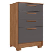 Comoda 4 Gavetas Aruba Jatobá Grafite Acetinado - Santos Andirá