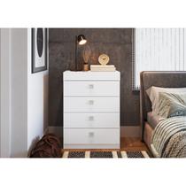 Cômoda 4 Gavetas com Gabinete Oculto Lock Branco